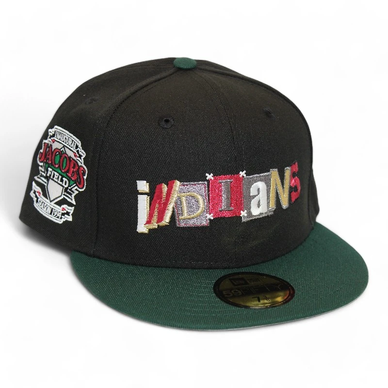 Cleveland Indians Black and Green "Kat Pack" Inaugural Season Patch Gray UV New Era 59Fifty Fitted Hat