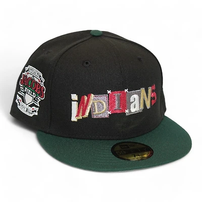 Cleveland Indians Black and Green "Kat Pack" Inaugural Season Patch Gray UV New Era 59Fifty Fitted Hat