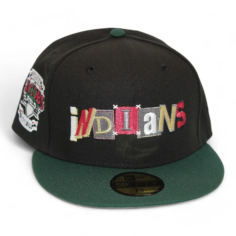 Cleveland Indians Black and Green "Kat Pack" Inaugural Season Patch Gray UV New Era 59Fifty Fitted Hat