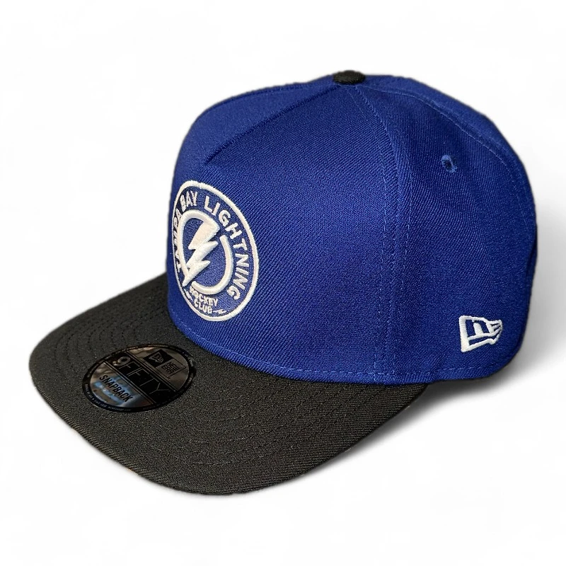Tampa Bay Lightening Royal Blue and Black 1999 ASG Patch Gray UV New Era A-Frame Snapback Hat