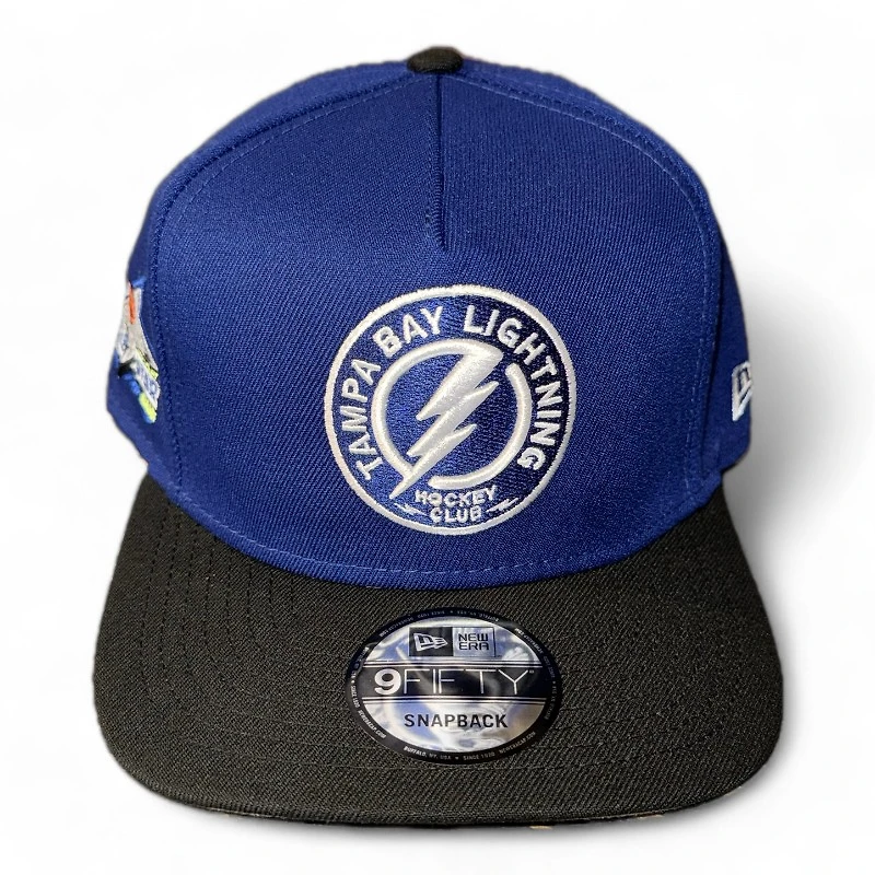 Tampa Bay Lightening Royal Blue and Black 1999 ASG Patch Gray UV New Era A-Frame Snapback Hat