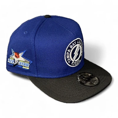 Tampa Bay Lightening Royal Blue and Black 1999 ASG Patch Gray UV New Era A-Frame Snapback Hat