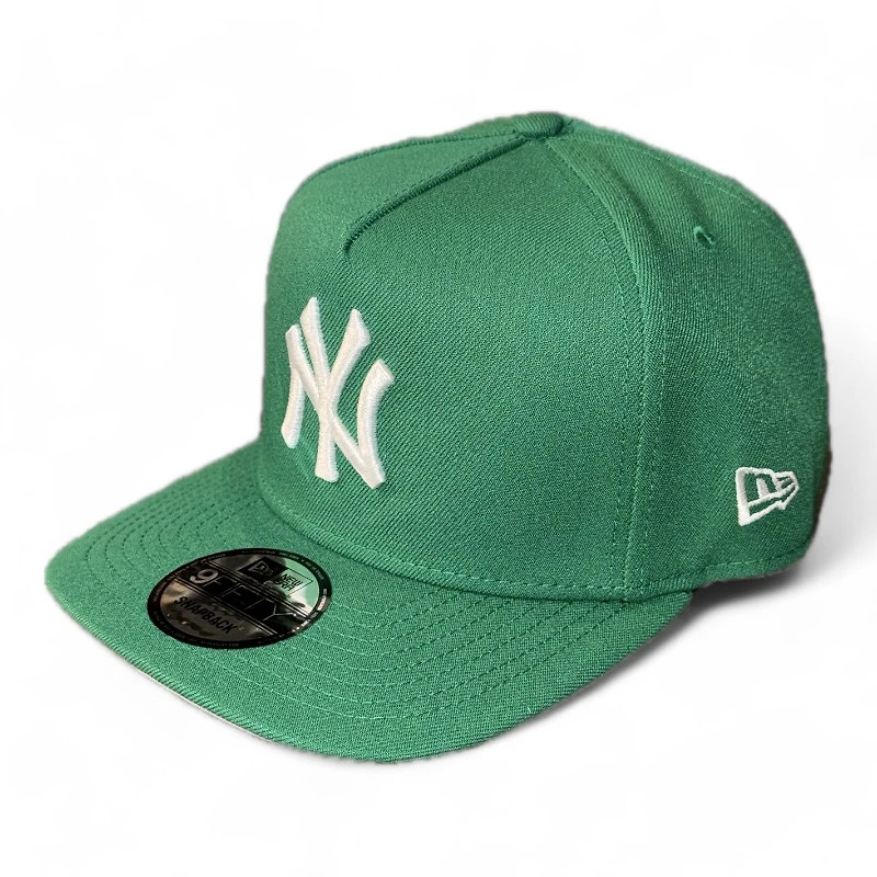 New York Yankees Green 1999 WS Patch Gray UV New Era A-Frame Snapback Hat
