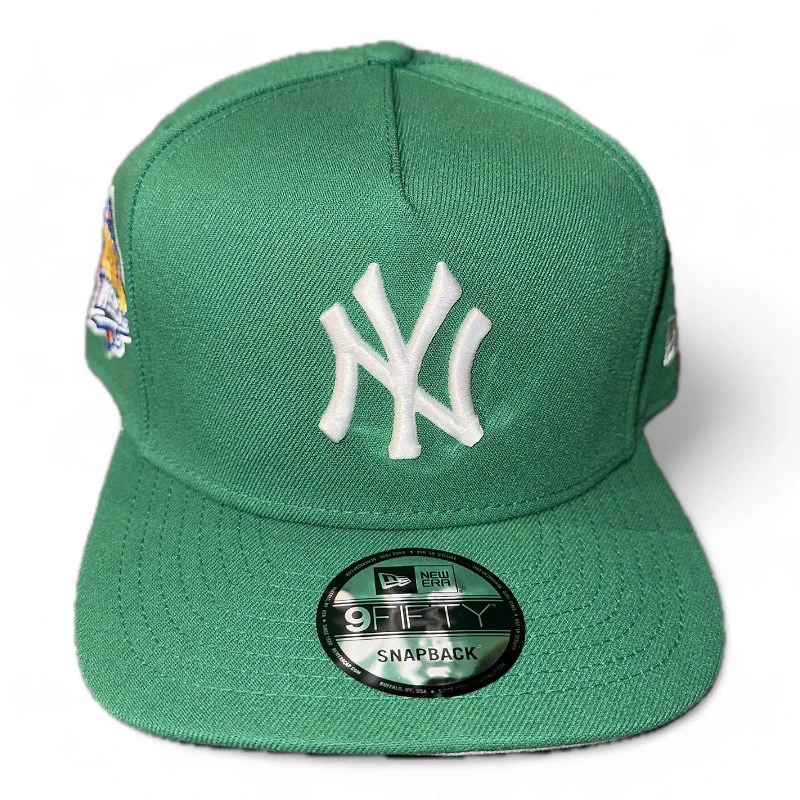 New York Yankees Green 1999 WS Patch Gray UV New Era A-Frame Snapback Hat