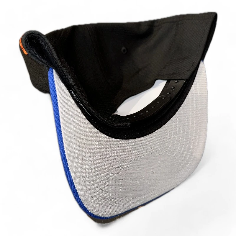 New York Knicks Black and Royal Blue 46th Patch Gray UV New Era A-Frame Snapback Hat