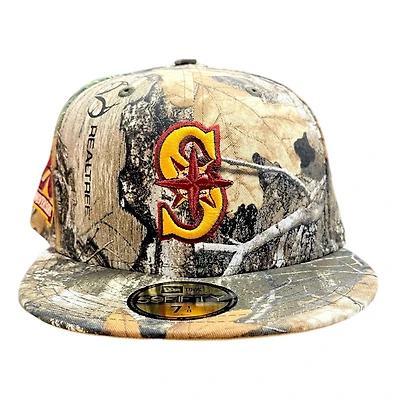 Seattle Mariners Realtree 20th Anniversary Patch Vegas Gold UV New Era 59FIFTY Fitted Hat