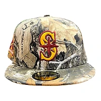 Seattle Mariners Realtree 20th Anniversary Patch Vegas Gold UV New Era 59FIFTY Fitted Hat