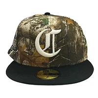 Cincinnati Reds Realtree and Black Final Season Patch Gray UV New Era 59FIFTY Fitted Hat