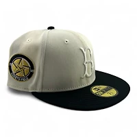 Brooklyn Dodgers Chrome and Black Ebbets Field Patch Pink UV New Era 59FIFTY Fitted Hat