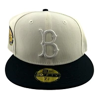 Brooklyn Dodgers Chrome and Black Ebbets Field Patch Pink UV New Era 59FIFTY Fitted Hat