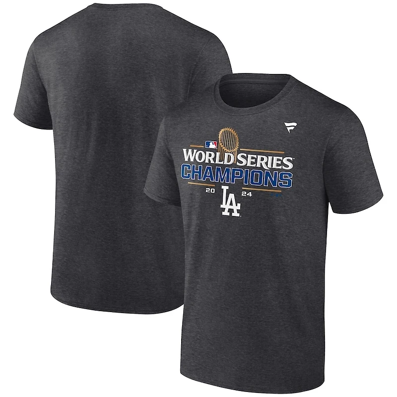 Los Angeles Dodgers Heather Charcoal 2024 World Series Champions Locker Room T-Shirt