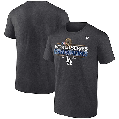 Los Angeles Dodgers Heather Charcoal 2024 World Series Champions Locker Room T-Shirt