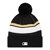 Los Angeles Dodgers 2024 World Series Champions Locker Room New Era Cuffed Knit Hat with Pom