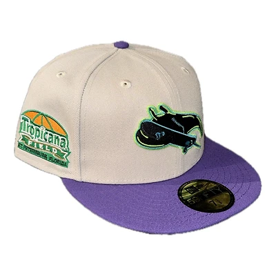 Tampa Bay Rays Stone and Purple Tropicana Field Patch Green UV New Era 59FIFTY Fitted Hat