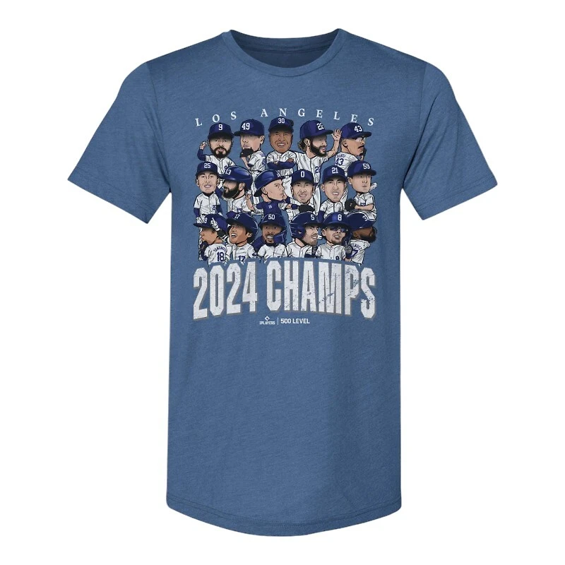 Los Angeles Dodgers 500 Level Blue 2024 World Series Champions T-Shirt