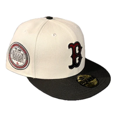 Boston Red Sox Chrome and Black Fenway Park Patch Gray UV New Era 59FIFTY Fitted Hat