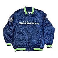 Seattle Seahawks Navy 2024 Pro Image Exclusive GIII Full Snap Satin Starter Jacket