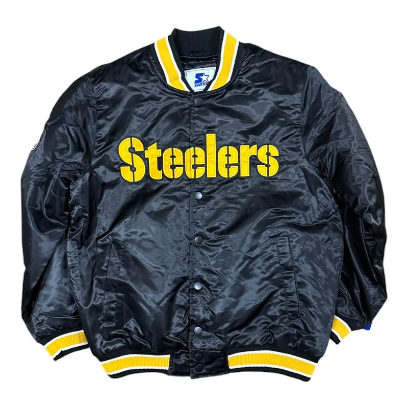 Pittsburgh Steelers Black 2024 Pro Image Exclusive GIII Full Snap Satin Starter Jacket