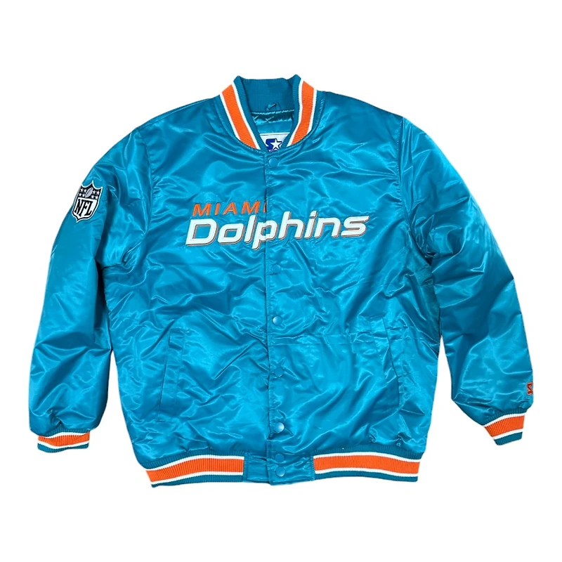 Miami Dolphins Teal 2024 Pro Image Exclusive GIII Full Snap Satin Starter Jacket