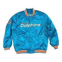 Miami Dolphins Teal 2024 Pro Image Exclusive GIII Full Snap Satin Starter Jacket