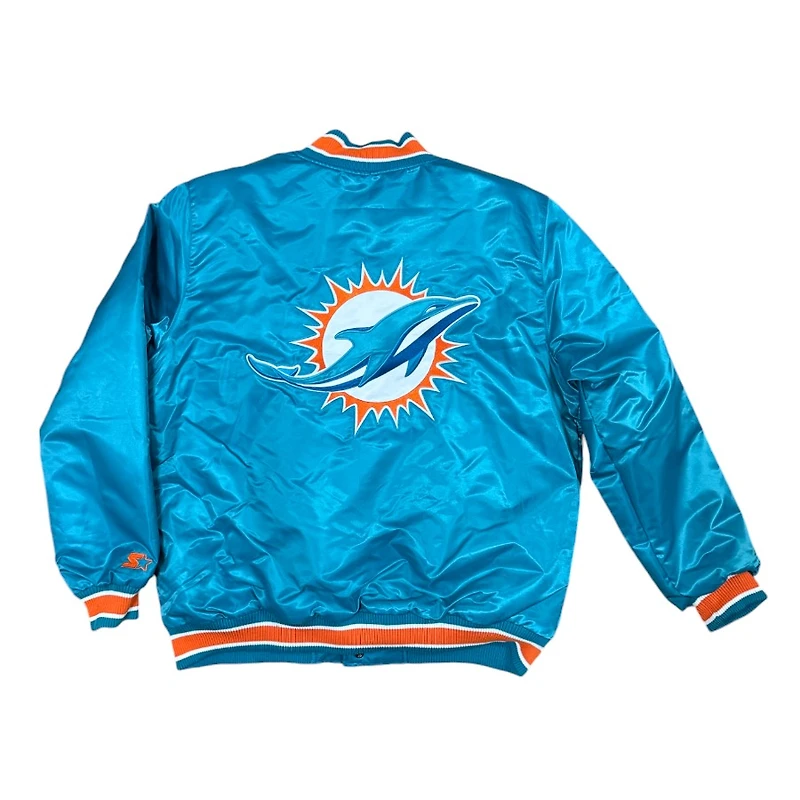 Miami Dolphins Teal 2024 Pro Image Exclusive GIII Full Snap Satin Starter Jacket
