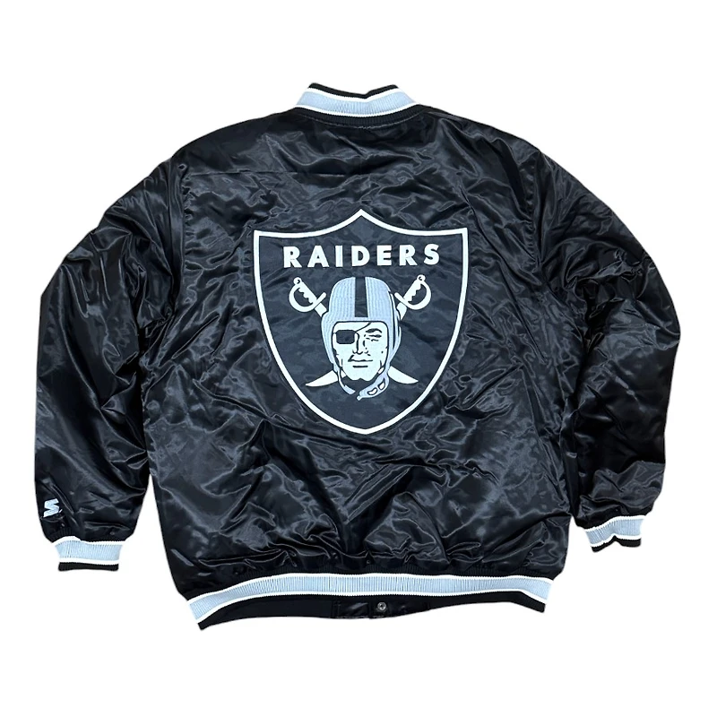 Las Vegas Raiders Black 2024 Pro Image Exclusive GIII Full Snap Satin Starter Jacket