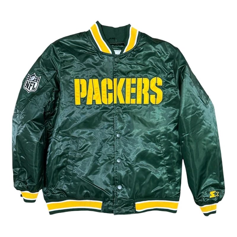 Green Bay Packers 2024 Pro Image Exclusive GIII Full Snap Satin Starter Jacket