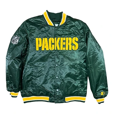 Green Bay Packers 2024 Pro Image Exclusive GIII Full Snap Satin Starter Jacket