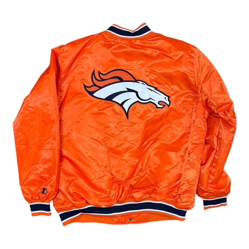Denver Broncos Orange 2024 Pro Image Exclusive GIII Full Snap Satin Starter Jacket