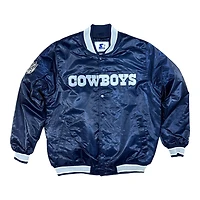 Dallas Cowboys Navy 2024 Pro Image Exclusive GIII Full Snap Satin Starter Jacket