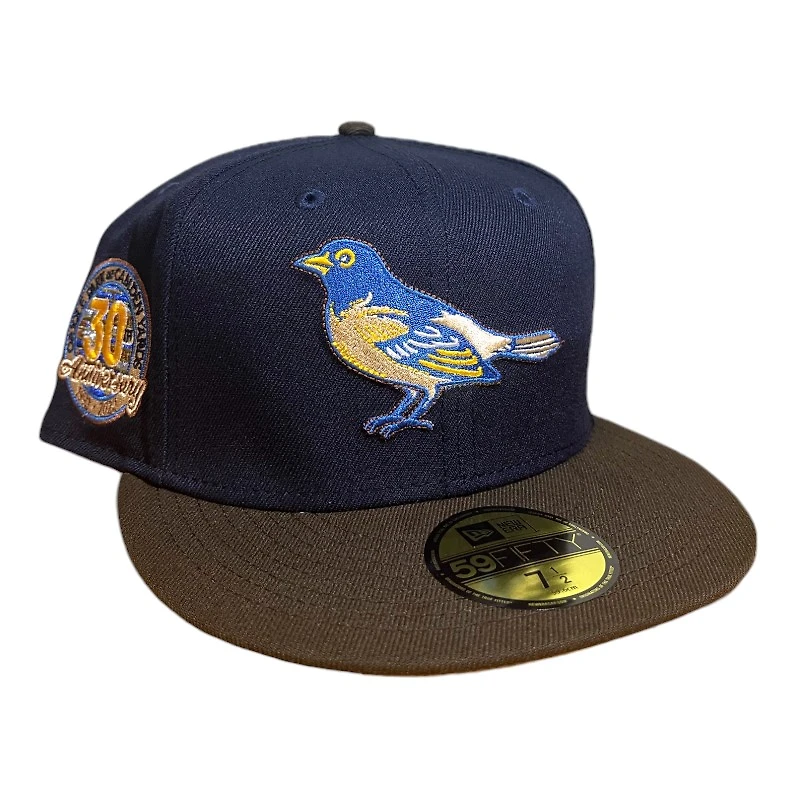 Baltimore Orioles Navy and Walnut Brown 30th Anniversary Patch Gray UV New Era 59FIFTY Fitted Hat