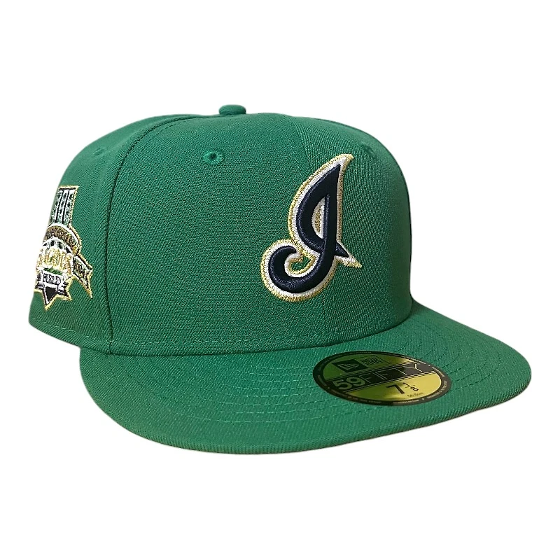 Cleveland Indians Kelly Green Jacobs Field Patch Gray UV New Era 59FIFTY Fitted Hat