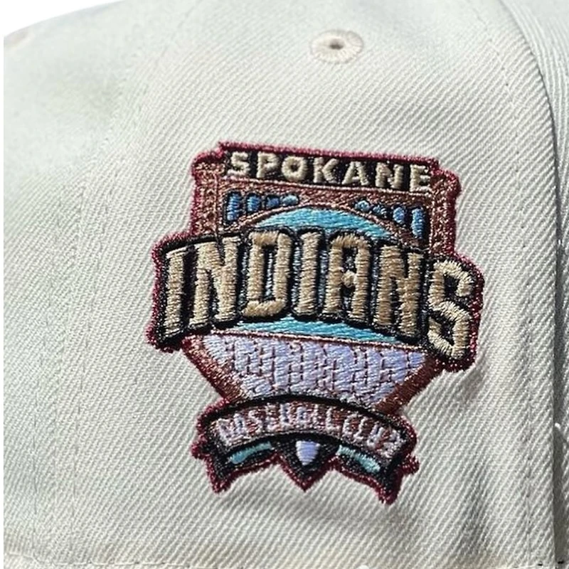 Spokane Indians Chrome and Walnut Brown Patch Gray UV New Era 59FIFTY Fitted Hat