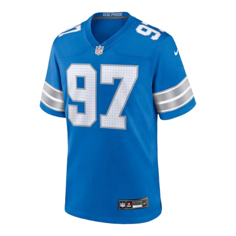 Detroit Lions Aidan Hutchinson Blue Nike Team Game Jersey
