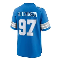 Detroit Lions Aidan Hutchinson Blue Nike Team Game Jersey