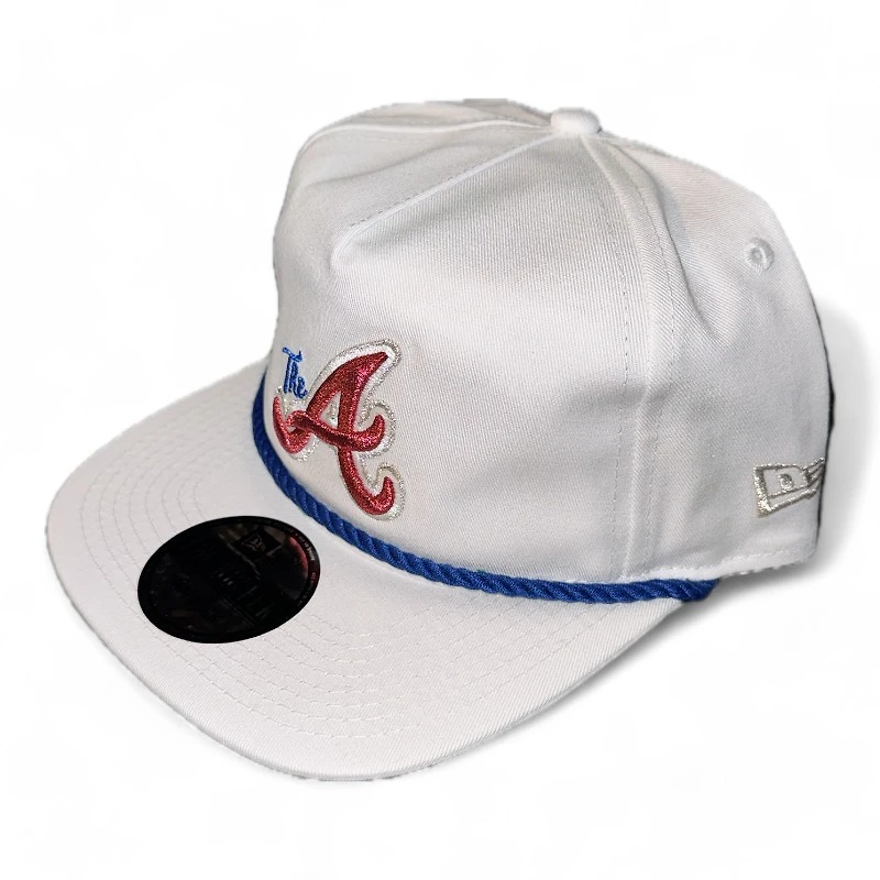 Atlanta Braves Optic White Roper 150th Anni Patch Green UV New Era A-Frame Snapback Hat