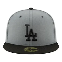 Los Angeles Dodgers Grey and Black 2024 WS Champs Patch Gray UV New Era 59FIFTY Fitted Hat