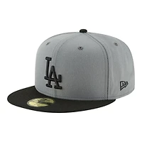 Los Angeles Dodgers Grey and Black 2024 WS Champs Patch Gray UV New Era 59FIFTY Fitted Hat
