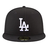Los Angeles Dodgers Black and White 2024 WS Champs Patch Gray UV New Era 59FIFTY Fitted Hat