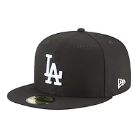 Los Angeles Dodgers Black and White 2024 WS Champs Patch Gray UV New Era 59FIFTY Fitted Hat