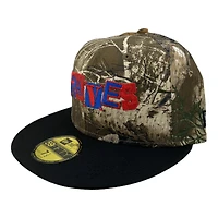 Atlanta Braves Realtree and Black Blooper Mascot Patch Grey UV New Era 59FIFTY Fitted Hat