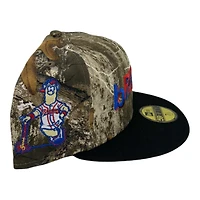 Atlanta Braves Realtree and Black Blooper Mascot Patch Grey UV New Era 59FIFTY Fitted Hat