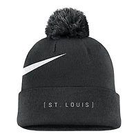 St. Louis Cardinals Black Pom Cuffed Nike Knit Beanie Hat