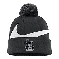 St. Louis Cardinals Black Pom Cuffed Nike Knit Beanie Hat