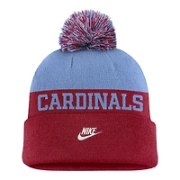 St. Louis Cardinals Light Blue and Red Retro Pom Cuffed Nike Knit Beanie Hat