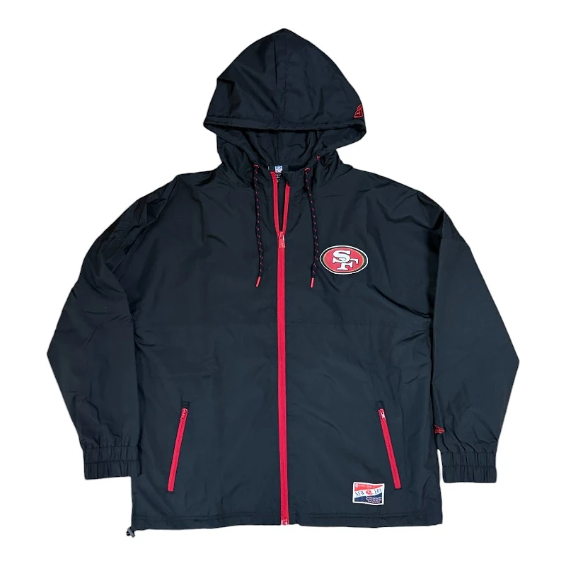 San Francisco 49ers Black Pro Image Exclusive New Era Lightweight Windbreaker Jacket