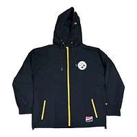 Pittsburgh Steelers Black Pro Image Exclusive New Era Lightweight Windbreaker Jacket
