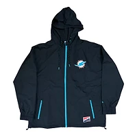 Miami Dolphins Black Pro Image Exclusive New Era Lightweight Windbreaker Jacket
