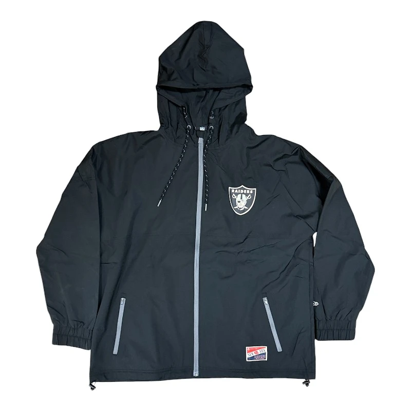 Las Vegas Raiders Black Pro Image Exclusive New Era Lightweight Windbreaker Jacket