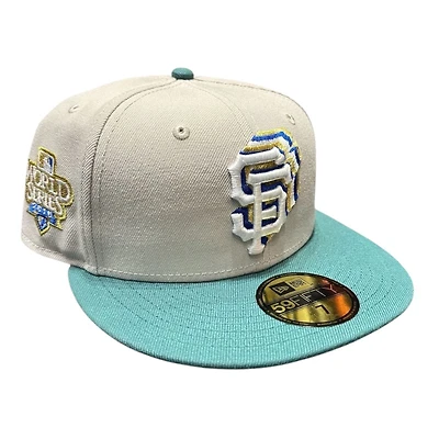 San Francisco Giants Stone and Green "Money on my Mind" 2010 WS Patch Light Blue UV New Era 59FIFTY Fitted Hat